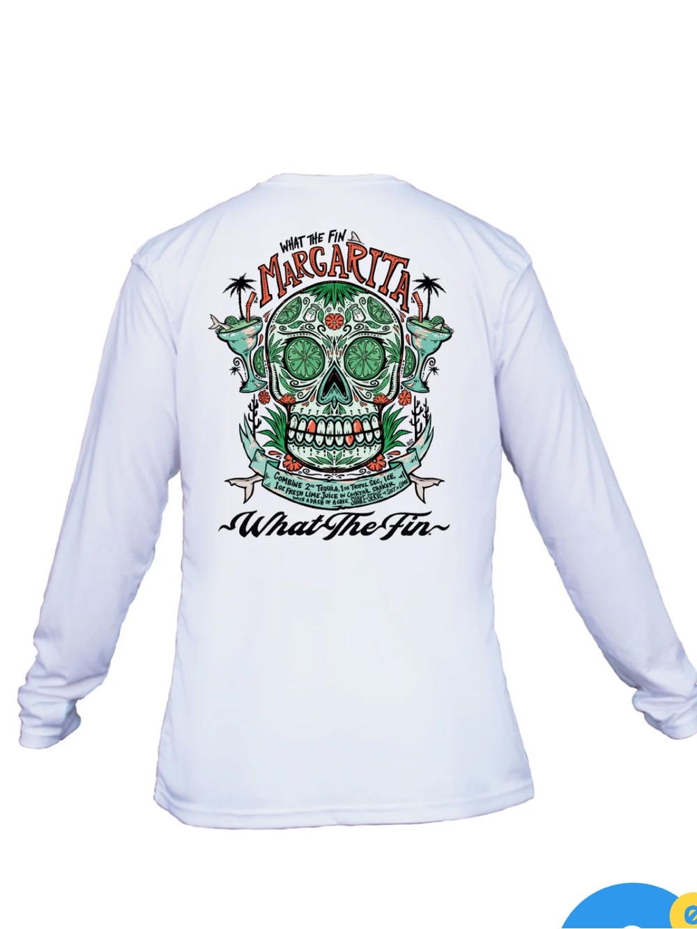What the Fin Sugar Skull Margarita UPF 50+ Performance Shirt. Size Medium.